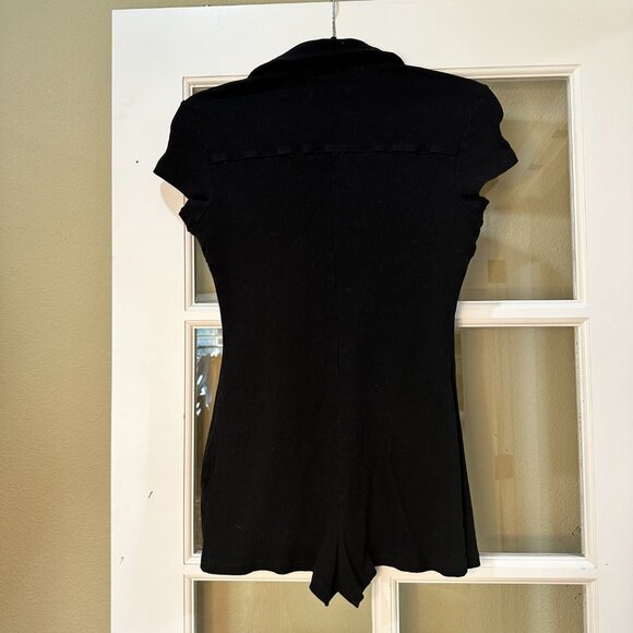 URBAN OUTFITTERS Ribbed Shorts Romper Jumper Onesie w Collar & V Neck - size XS - Picture 6 of 13